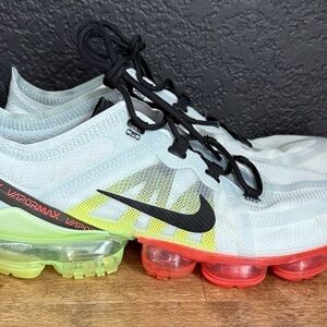 Nike Vapormax White with Red and Green Accents